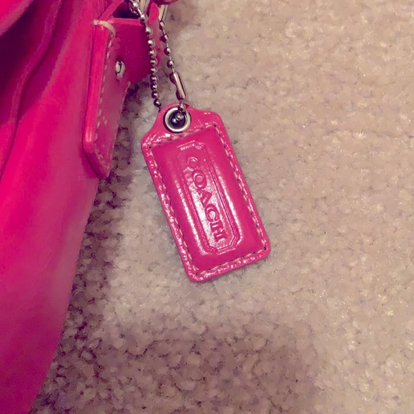 Coach Pink Patent Leather Turn Lock Penny Flap Bag - Picture 9 of 10